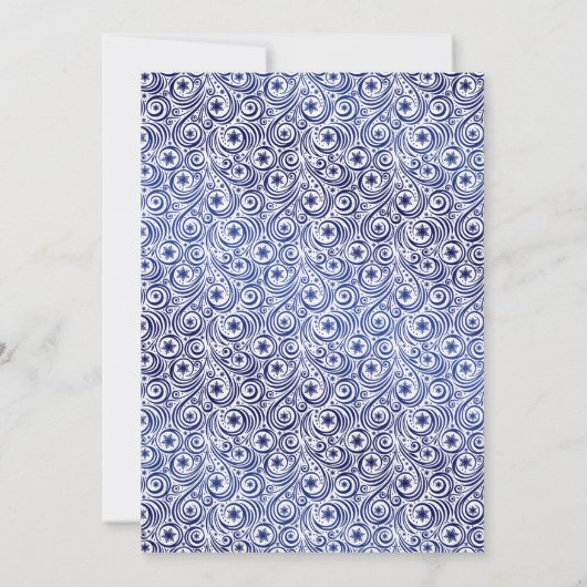 Beautiful Fantasy Christmas Unicorn Joy Blue Einladung (Rückseite)