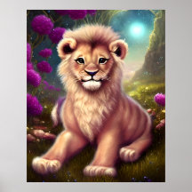 Beautiful Fantasy Niedlich Kawaii Lion Cub