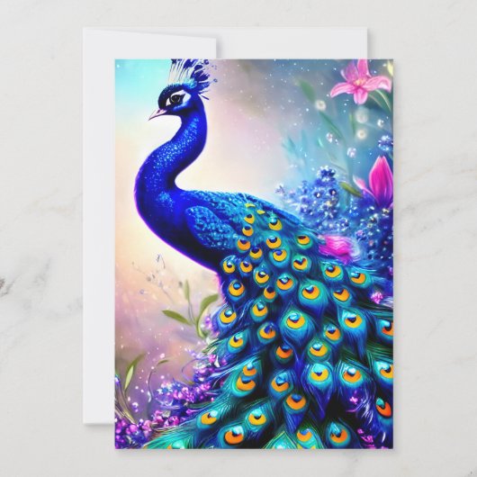 Beautiful Fantasy Peacock Feiertagskarte (Vorderseite)
