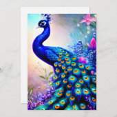 Beautiful Fantasy Peacock Feiertagskarte (Vorne/Hinten)