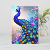 Beautiful Fantasy Peacock Feiertagskarte (Stehend Vorderseite)