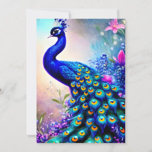 Beautiful Fantasy Peacock Feiertagskarte