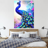 Beautiful Fantasy Peacock Leinwanddruck (Insitu (Schlafzimmer))