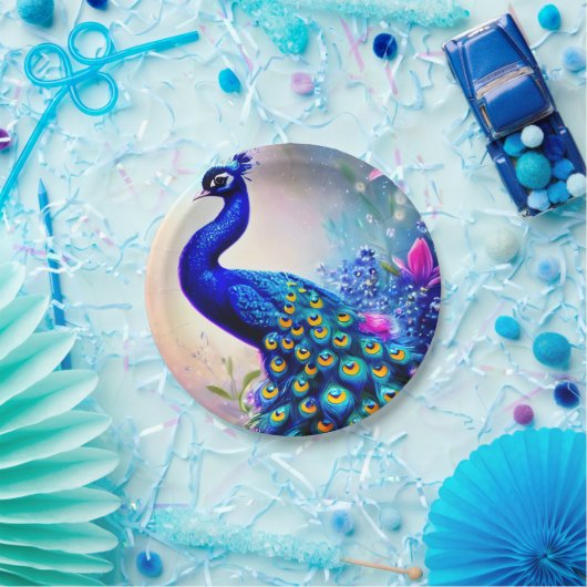Beautiful Fantasy Peacock Pappteller (Party)