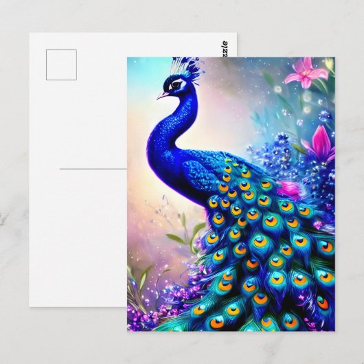 Beautiful Fantasy Peacock Postkarte (Vorne/Hinten)