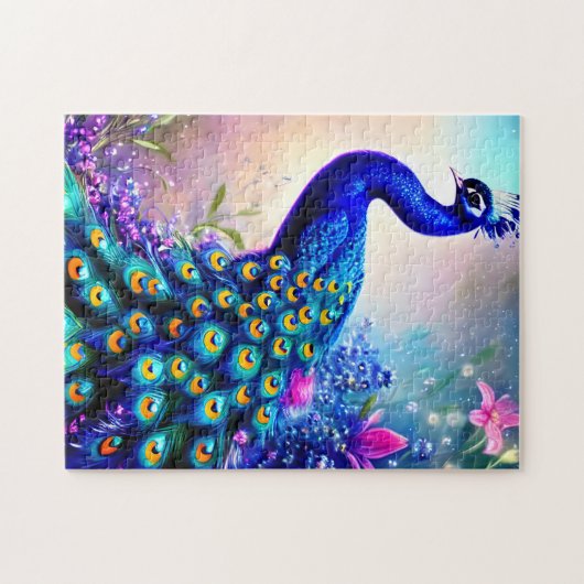 Beautiful Fantasy Peacock Puzzle (Horizontal)