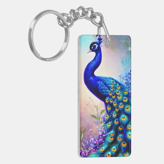 Beautiful Fantasy Peacock Schlüsselanhänger (Vorderseite links)