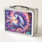 Beautiful Fantasy Unicorn Metal Lunch Box (Rückseite)