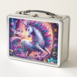 Beautiful Fantasy Unicorn Metal Lunch Box