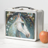Beautiful Fantasy White Horse Metall Brotdose (Beispiel)