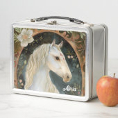 Beautiful Fantasy White Horse Metall Brotdose (Beispiel)