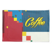 "Beautiful Fashion Woman with Coffee Cup" Pop Art Kissenbezug (Rückseite-Links)