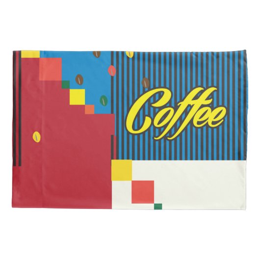 "Beautiful Fashion Woman with Coffee Cup" Pop Art Kissenbezug (Rückseite-Links)