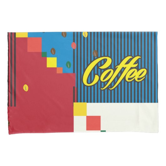 "Beautiful Fashion Woman with Coffee Cup" Pop Art Kissenbezug (Vorderseite-Rechts)