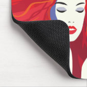 "Beautiful Fashion Woman with Coffee Cup" Pop Art Mousepad (Ecke)