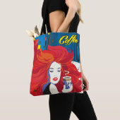 "Beautiful Fashion Woman with Coffee Cup" Pop Art Tasche (Von Nahem)