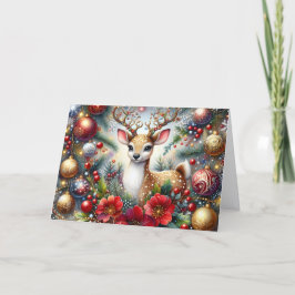 Beautiful Fawn Christmas Holiday Card Feiertagskarte
