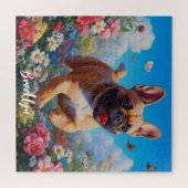 Beautiful Fawn French Bulldog & Blume Puzzle (Horizontal)