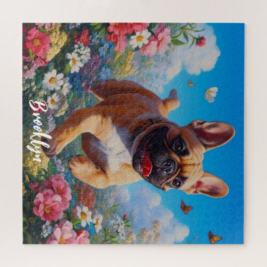 Beautiful Fawn French Bulldog & Blume Puzzle (Horizontal)