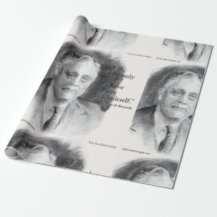 Beautiful FDR Portrait & "Fear Itself" Quote Geschenkpapier