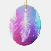 Beautiful Feathers in Space Keramik Ornament (Rechts)