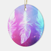 Beautiful Feathers in Space Keramik Ornament (Links)