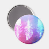 Beautiful Feathers in Space Magnet (Vorderseite/Rückseite)