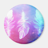 Beautiful Feathers in Space Magnet (Vorne)