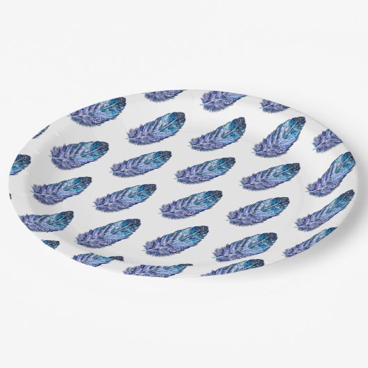 beautiful Feathers Paper Tellers - Anpassbar Pappteller (Schrägansicht)