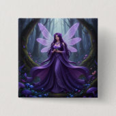 Beautiful February Amethyst Fairy Button (Vorderseite)