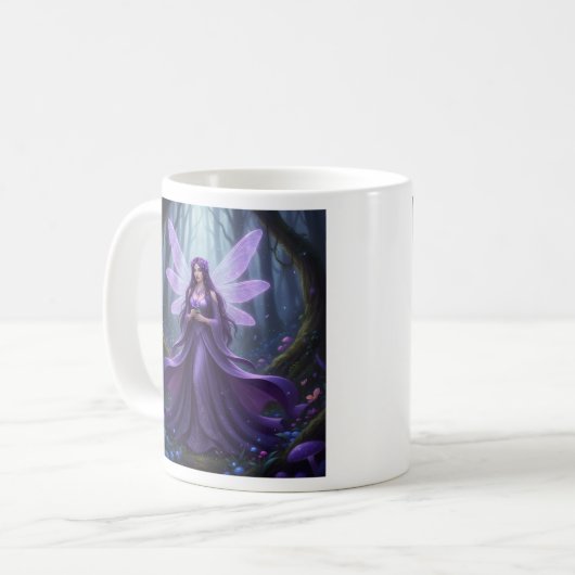 Beautiful February Amethyst Fairy Kaffeetasse (Vorderseite Links)