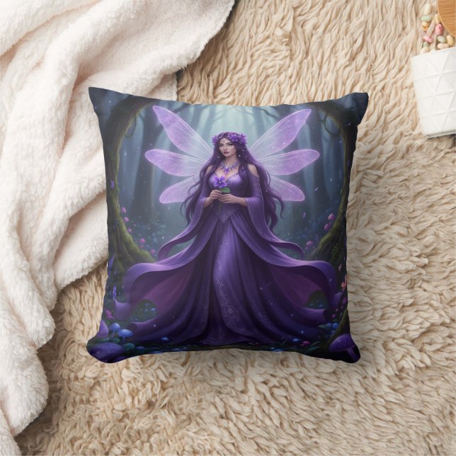 Beautiful February Amethyst Fairy Kissen (Decke)