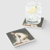 Beautiful Female Bather (von Bouguereau) Steinuntersetzer (Seitenansicht)