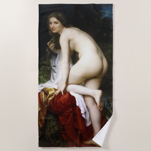 Beautiful Female Bather (von Bouguereau) Strandtuch (Vorderseite)