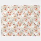 Beautiful Feminine Peach Red Floral Fleecedecke (Vorderseite (Horizontal))