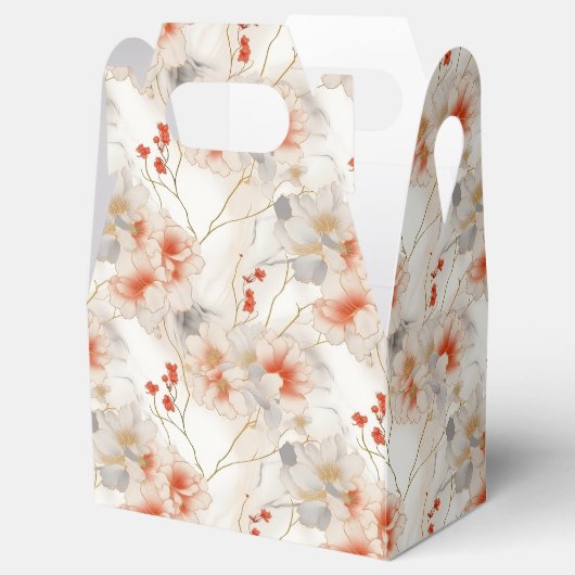 Beautiful Feminine Peach Red Floral Geschenkschachtel (Geöffnet)