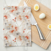 Beautiful Feminine Peach Red Floral Geschirrtuch (Viertel Falte)