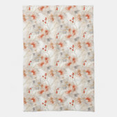 Beautiful Feminine Peach Red Floral Geschirrtuch (Vertikal)