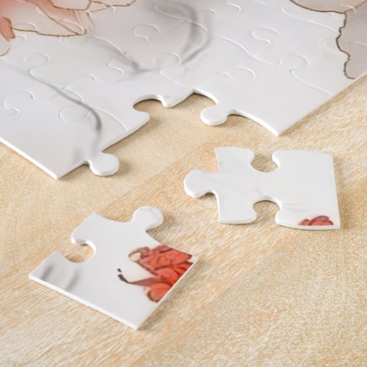 Beautiful Feminine Peach Red Floral Puzzle (Seite)