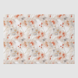 Beautiful Feminine Peach Red Floral Seidenpapier