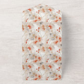 Beautiful Feminine Peach Red White Floral All In One Einladung (Außenbereich)