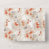 Beautiful Feminine Peach Red White Floral All In One Einladung (Rückseite)