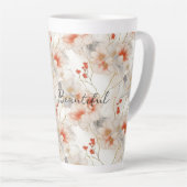 Beautiful Feminine Peach Red White Floral Milchtasse (Rechte Ecke)