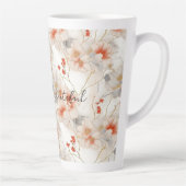 Beautiful Feminine Peach Red White Floral Milchtasse (Rechts)