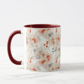 Beautiful Feminine Peach Red White Floral Tasse (Links)