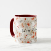 Beautiful Feminine Peach Red White Floral Tasse (Vorderseite Links)
