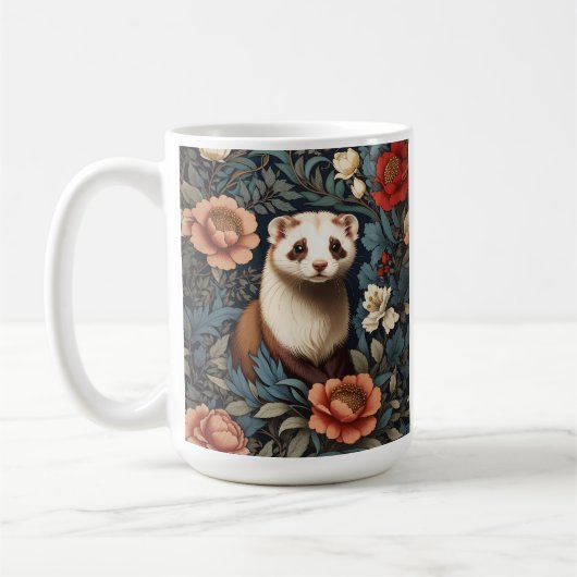 Beautiful Ferret William Morris Inspiriert Kaffeetasse (Links)