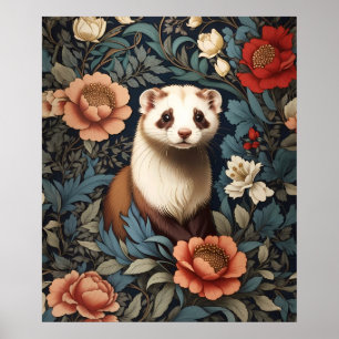 Beautiful Ferret William Morris Inspiriert Poster