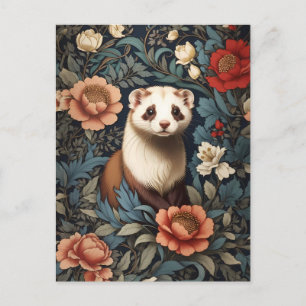 Beautiful Ferret William Morris Inspiriert Postkarte