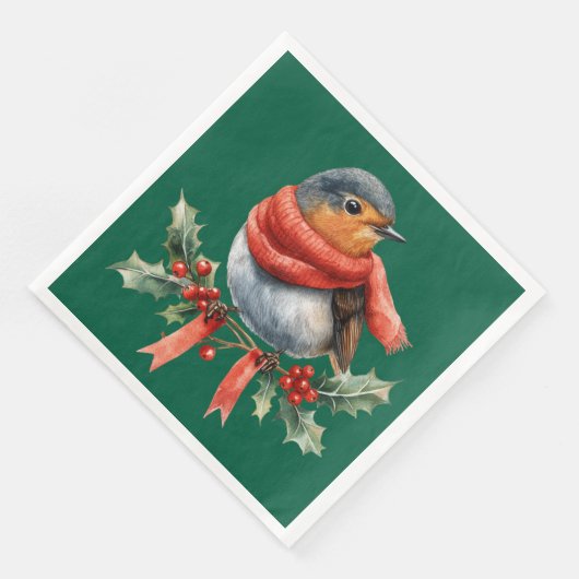 Beautiful Festive Bird Serviette (Ecke)